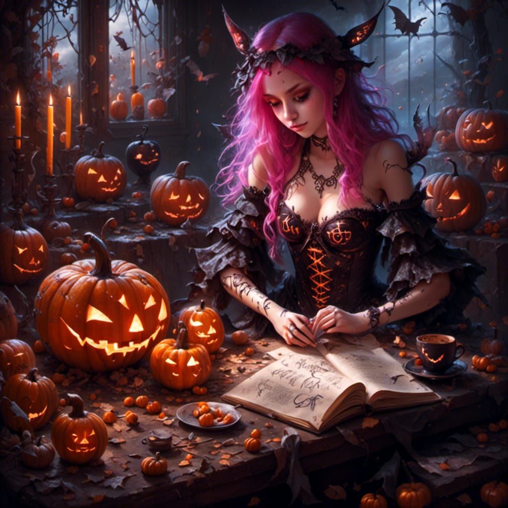 Halloween Image with Glowing Runes