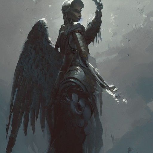 Angel of Death as Letter Carrier in Dark Fantasy Style