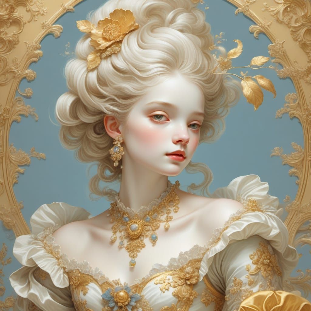 Rococo Princess with Golden Accents