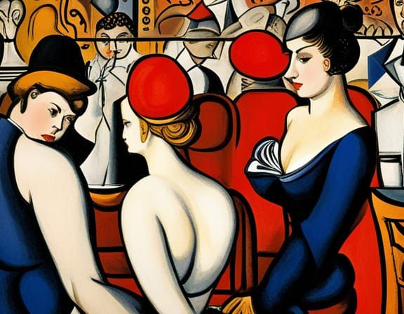 Bar at the Folies Bergère by Edouard Manet and Fernand Léger