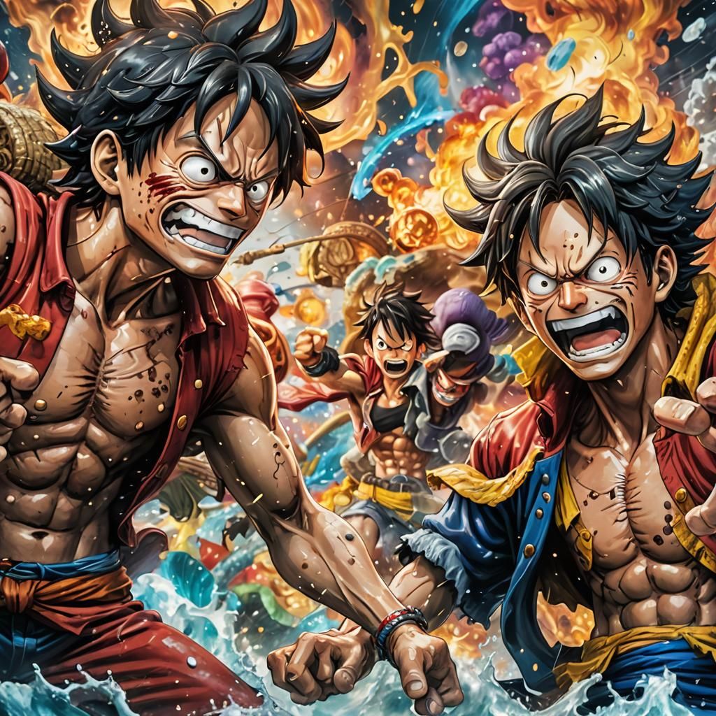 Luffy and Ace vs Big Mom: Hyperrealistic Splash Art