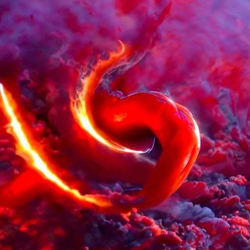 Fiery Infinity Worm in Nebula Galaxy: Expressionist Art