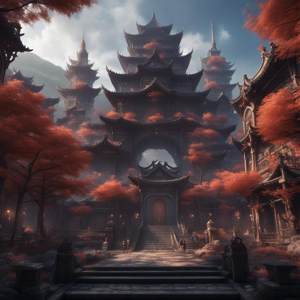 Detailed Matte Painting in Fantasy Concept Art Style