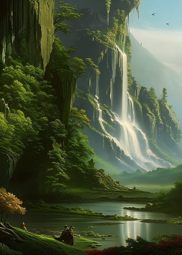 Lush Rainforest Castle in Asher Brown Durand Style