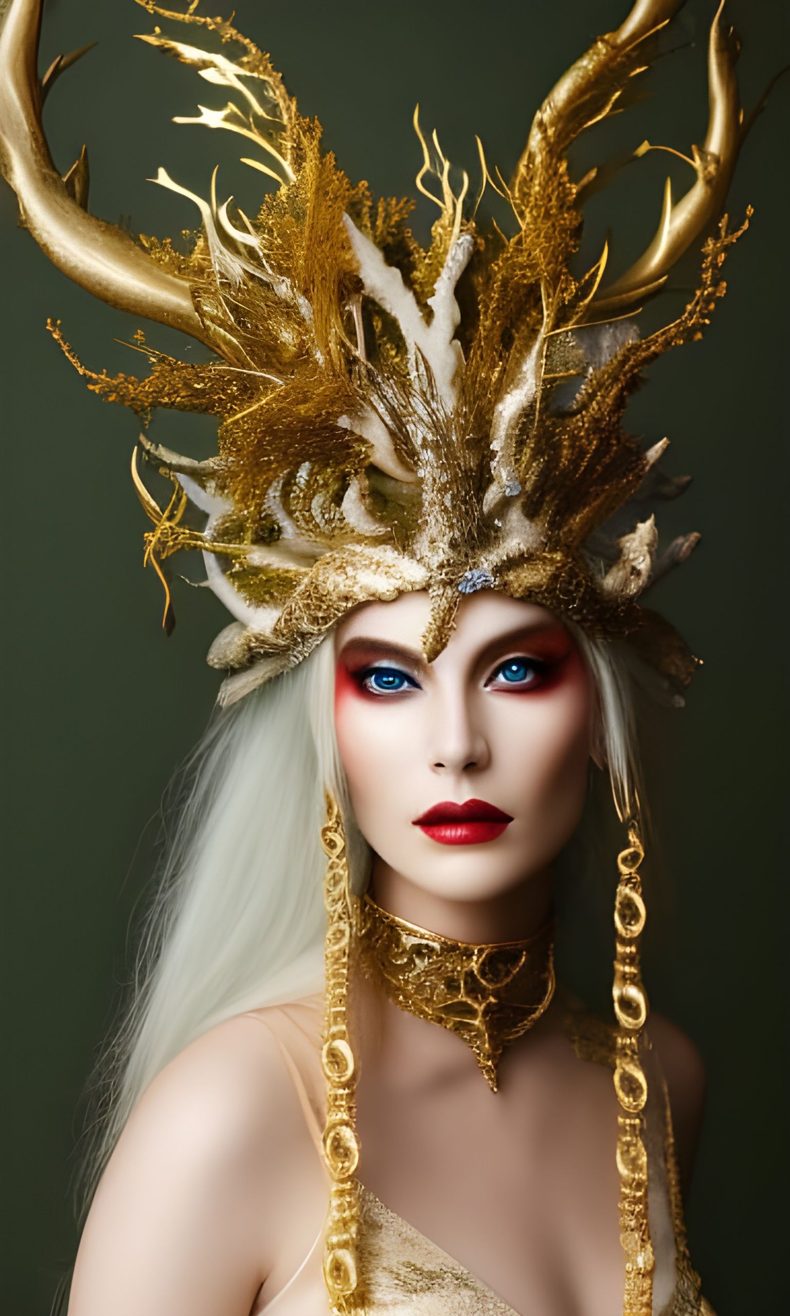 Elven Siren Portrait with Seaweed Hat