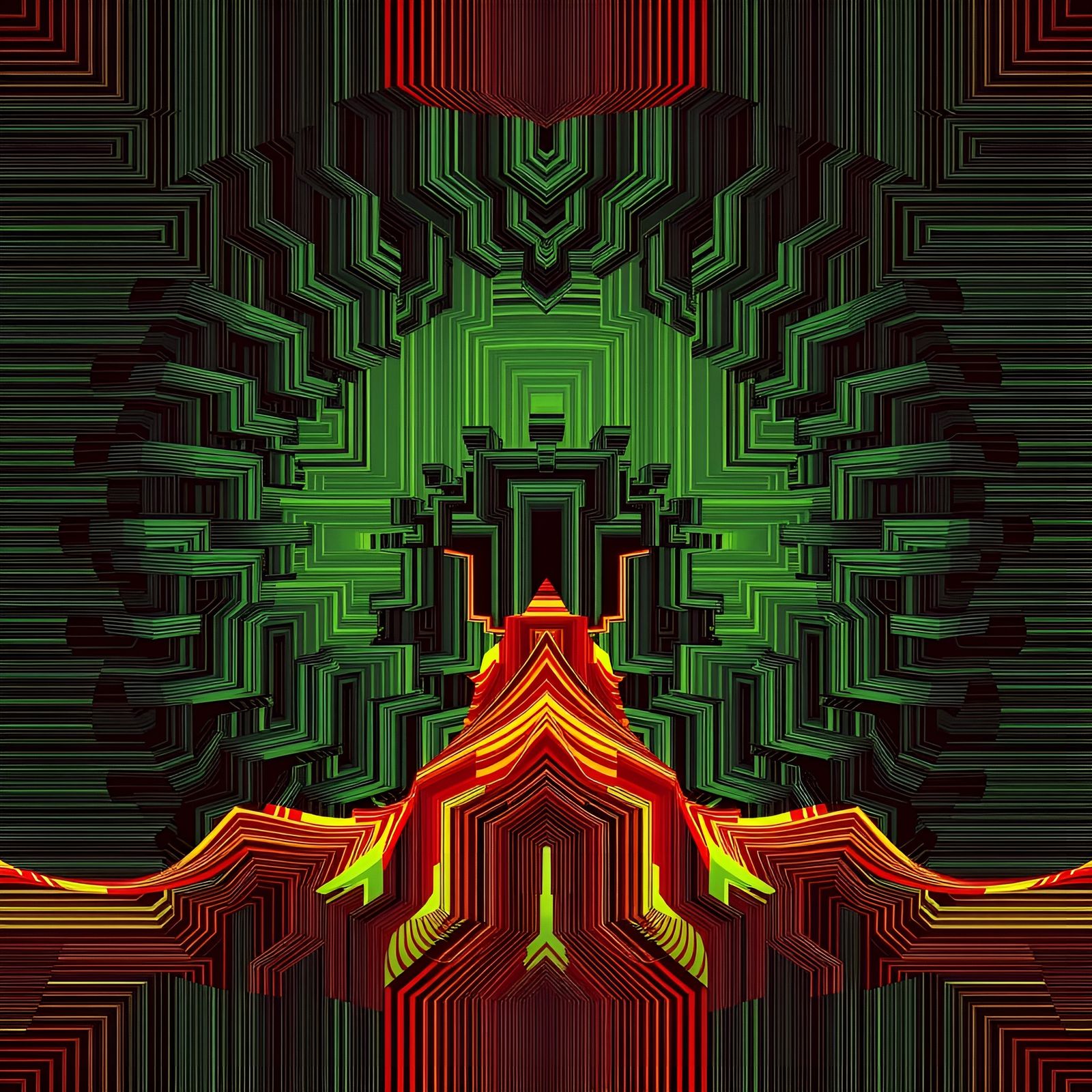 Abstract Glitch Art Visualizing Evolving Digital Patterns