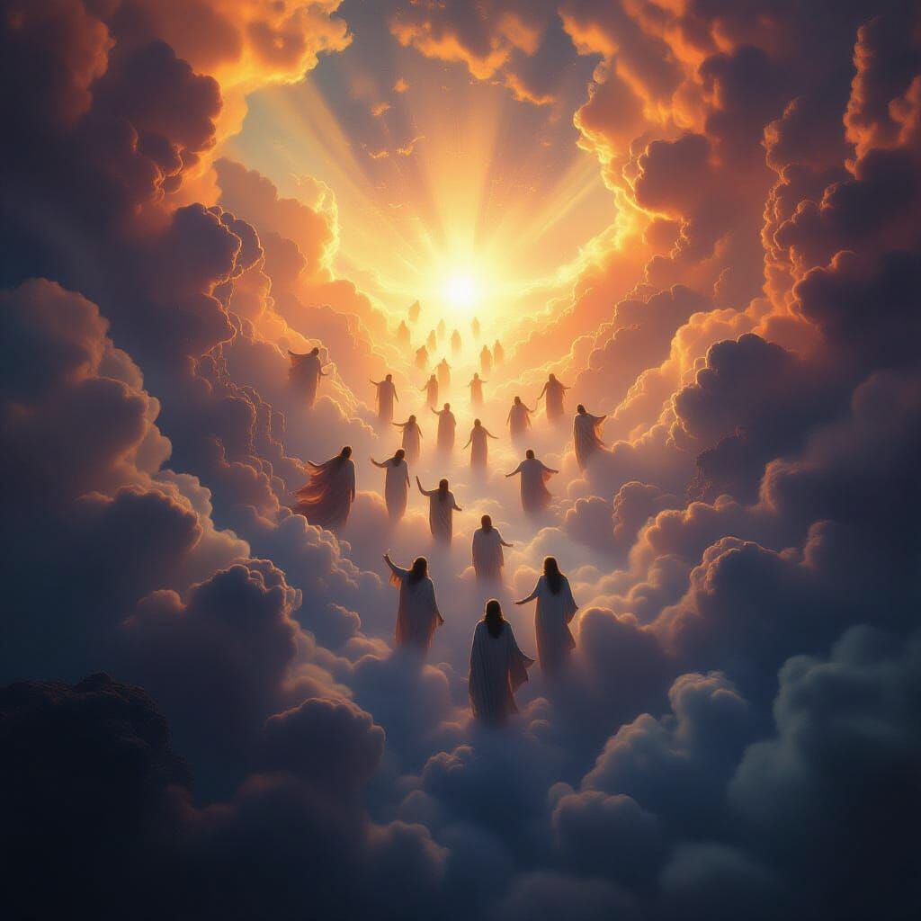 Souls Ascending to Paradise in Epic Cinematic Style