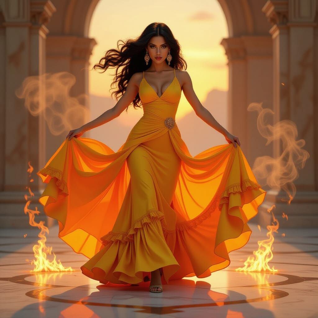 Flamenco Dancer in Digital Airbrush Fantasy Style
