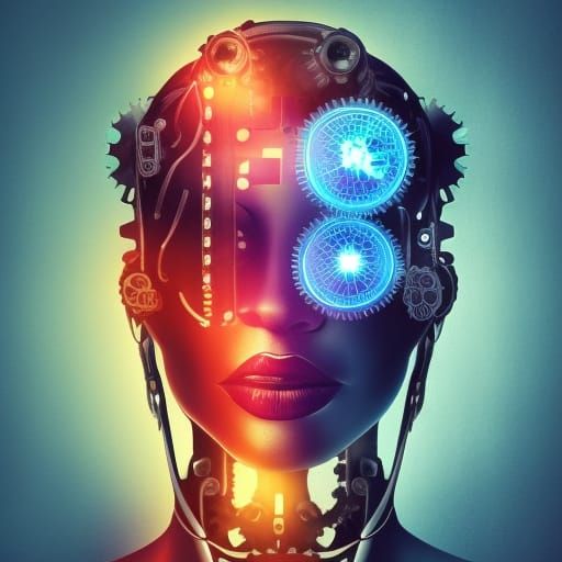 Detailed Sci-Fi Cyborg Matte Painting