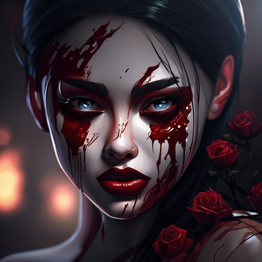 Blood-Soaked Streets: A Hyperrealistic Digital Illustration