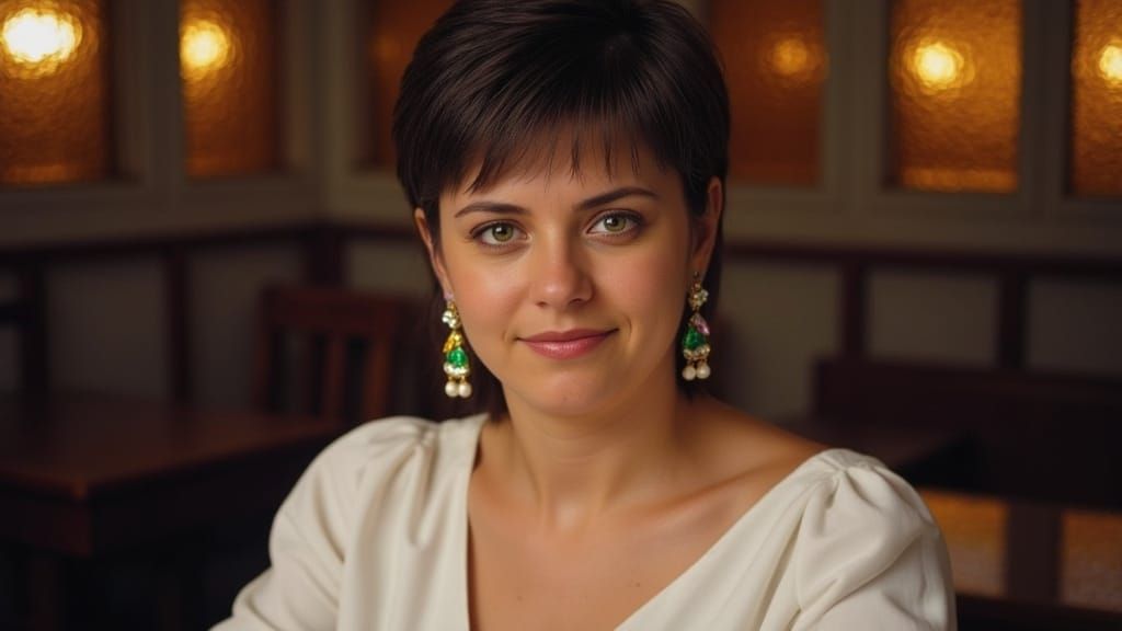 Elegant Woman with Earrings in Dramatic Lighting