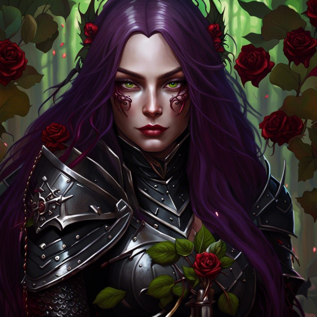 Gothic Knight Princess in Autumnal Forest