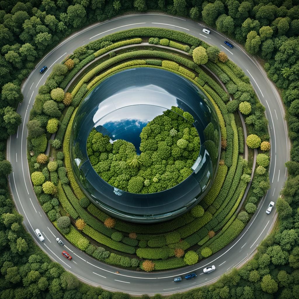 Tropical Plants in Glass Globe Portrait