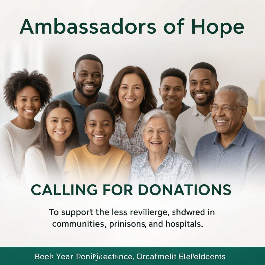 Charity Donation Poster with Diverse Smiling People