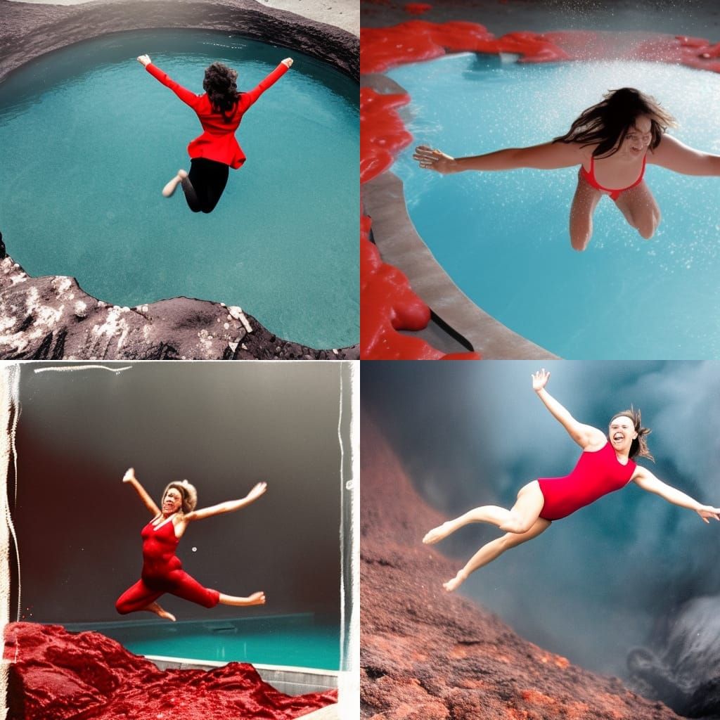 Woman's Leap into Volcano's Blood Pool
