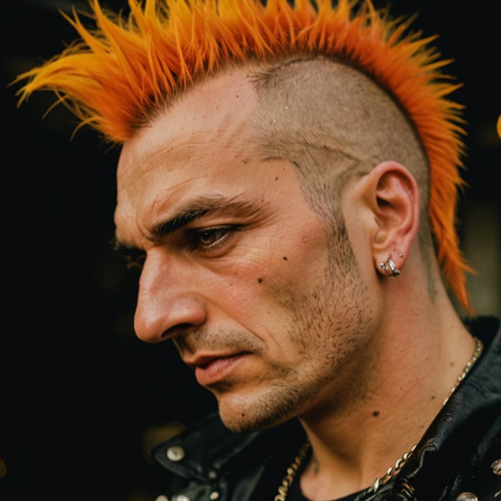 Punk Rock Portrait of Birdie in 1980s London