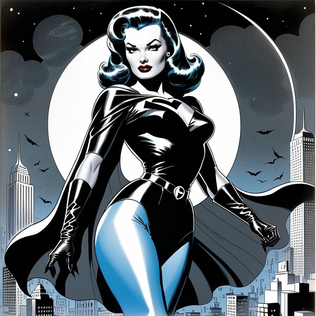 Noir Femme Fatale in Classic Comic Art Style