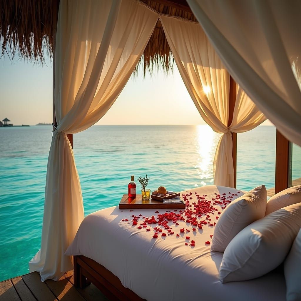 Maldives Honeymoon Villa at Golden Hour