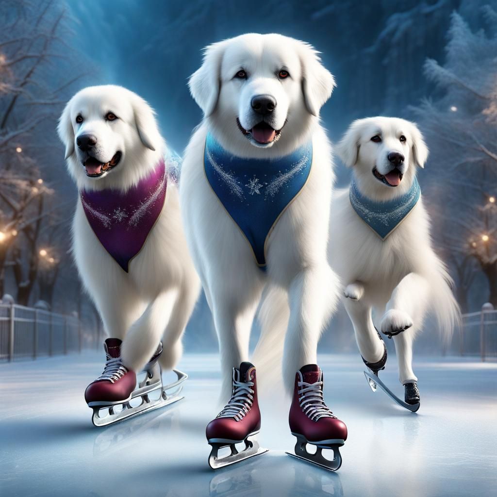 Dogs Compete in Ice Skating Competition