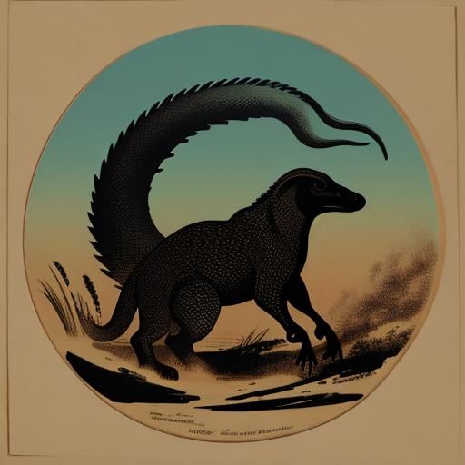 Snake and Mongoose Silhouette