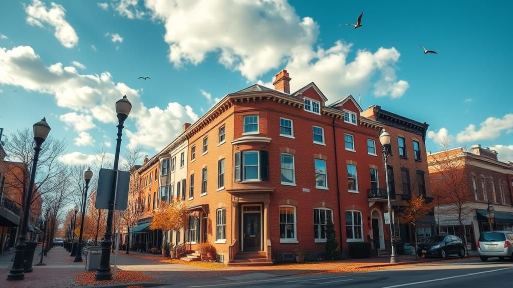 Charming Brick Townhouse on Bustling City Street