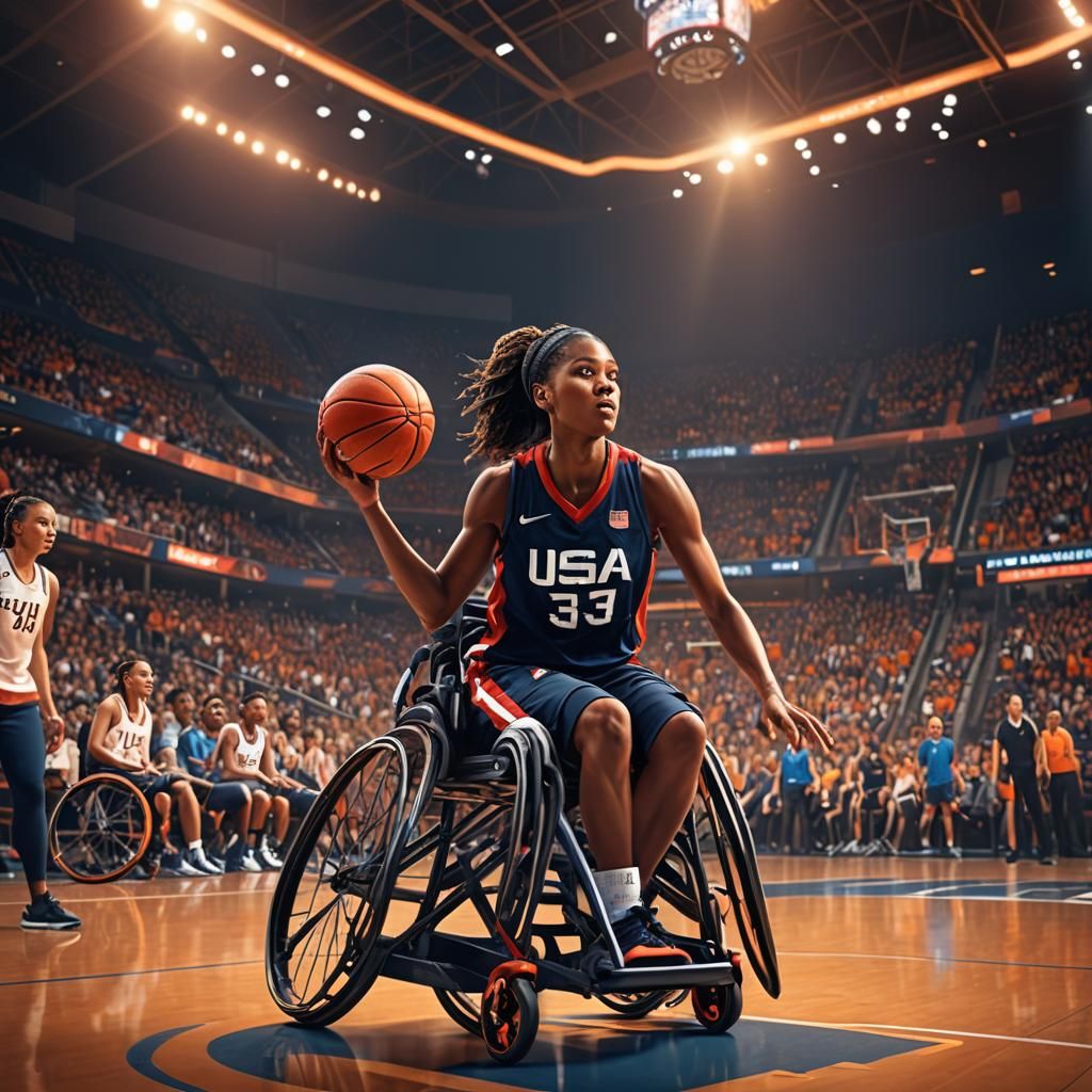 Team USA Wheelchair Basketball Player Concept Art