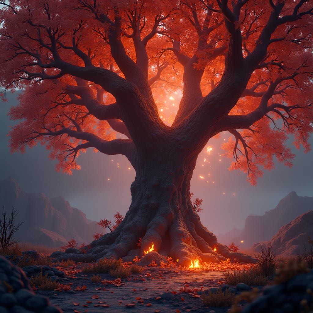 Emberfruit Trees in Dark Fantasy Concept Art