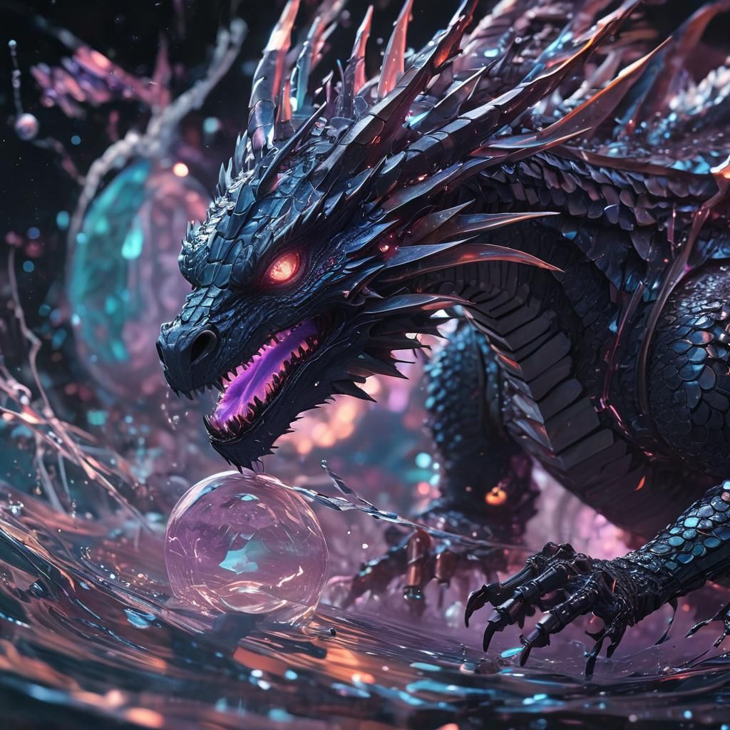 Cyberpunk Dragon in Hyperspectral Neon Aesthetic