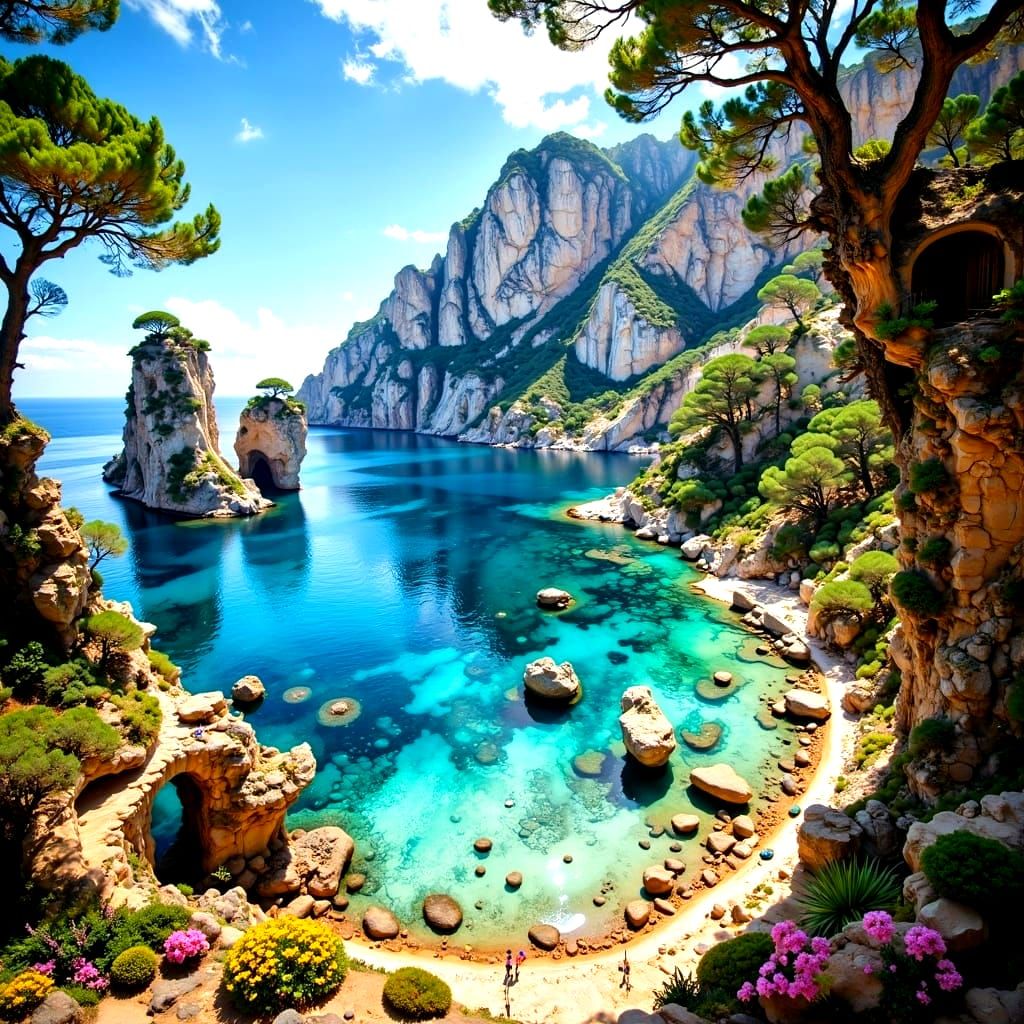 Ethereal Capri Seascape in Vibrant Color