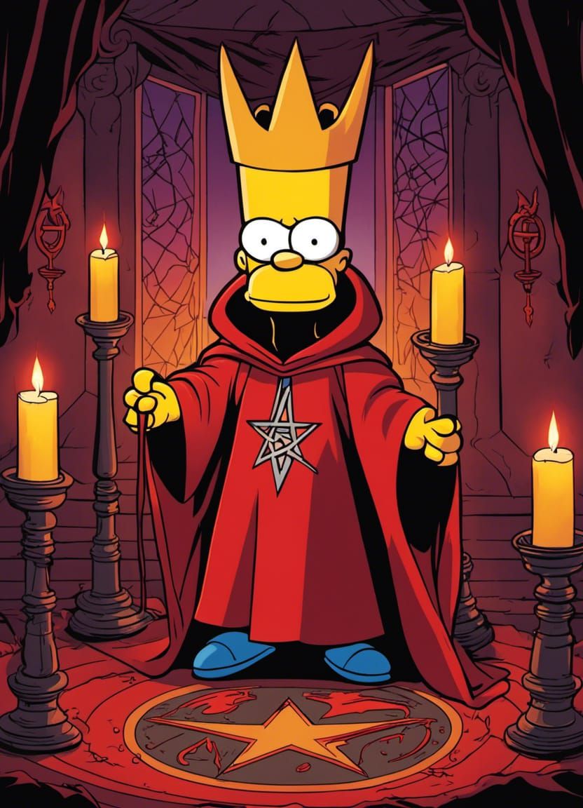 Cursed Bart Simpson in Satanic Ritual