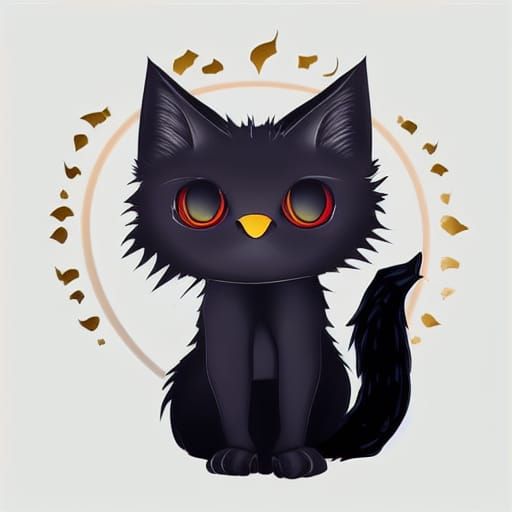 Black Cat in Halloween Fantasy Art