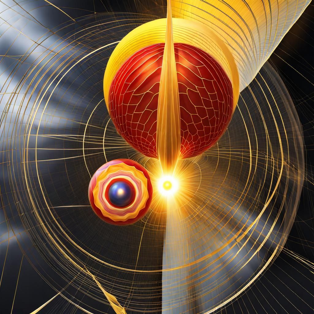 Abstract Metallic Shapes with Radiating Light