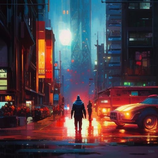 Deadpool in Action: Comic Book Style Oil Painting