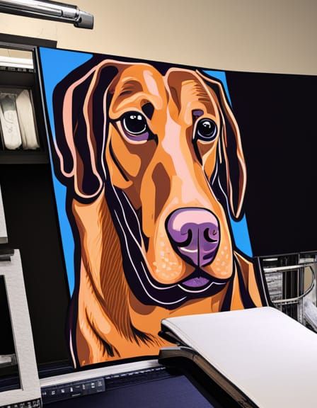 Detailed Pop Art Dog Portrait