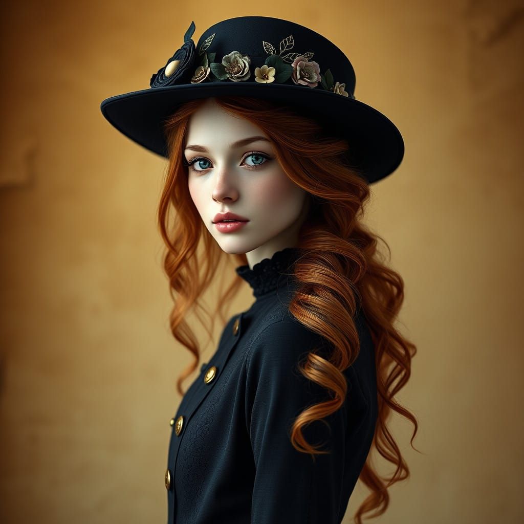 Enchanting Fantasy Portrait in Vintage Style