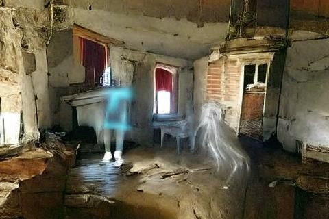 Ethereal Ghost Haunts Abandoned House