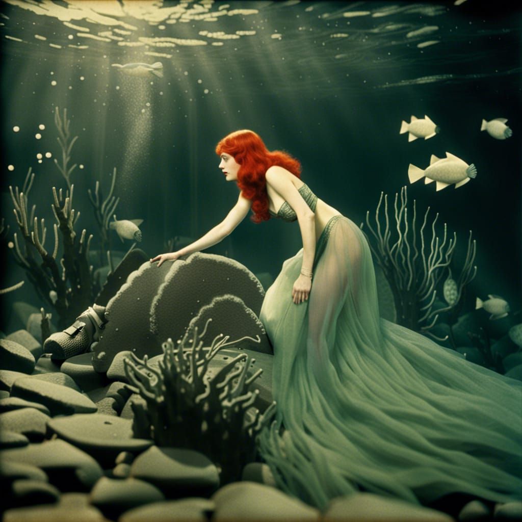 1920s Silent Film The Little Mermaid Underwater Scene