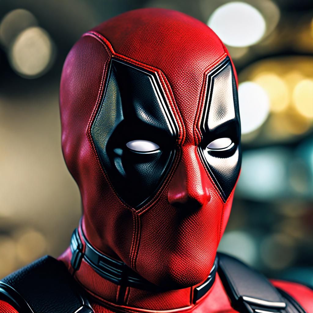 Deadpool in Gustav Klimt Style: Macro Lens Horror