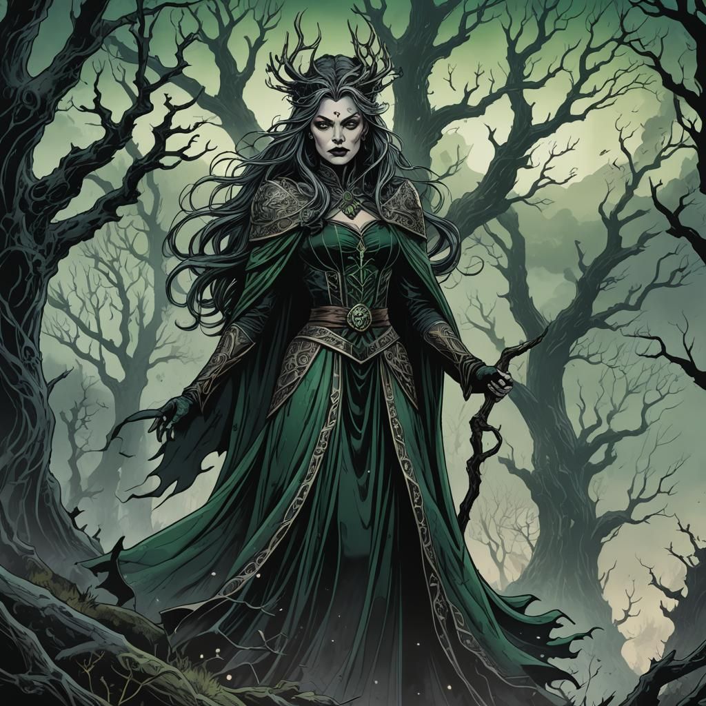Witch Queen in Black Forest, Comic Book Art