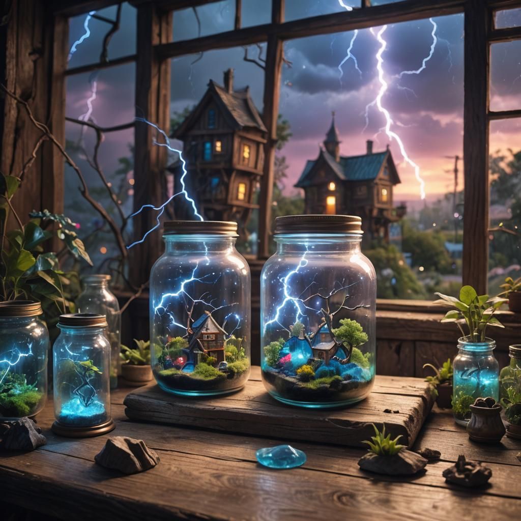 Magical Terrarium: Fantasy Village in Glass Jar