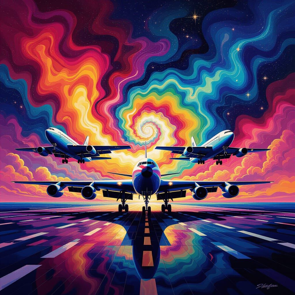 Psychedelic B-52s Landing on Midway Atoll