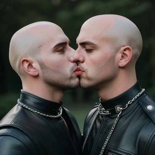 Gay Men Kissing in Tom of Finland Style