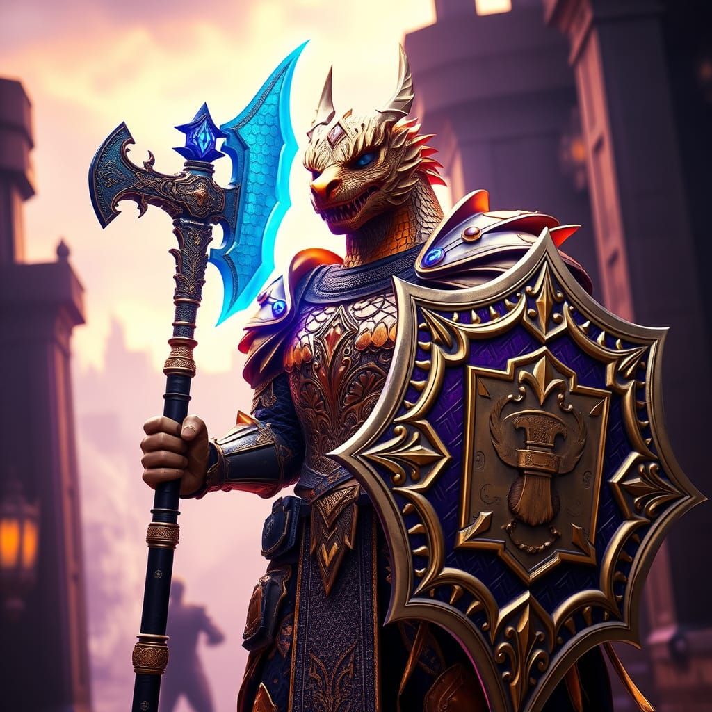 Golden Dragon Paladin at Ancient City Gates