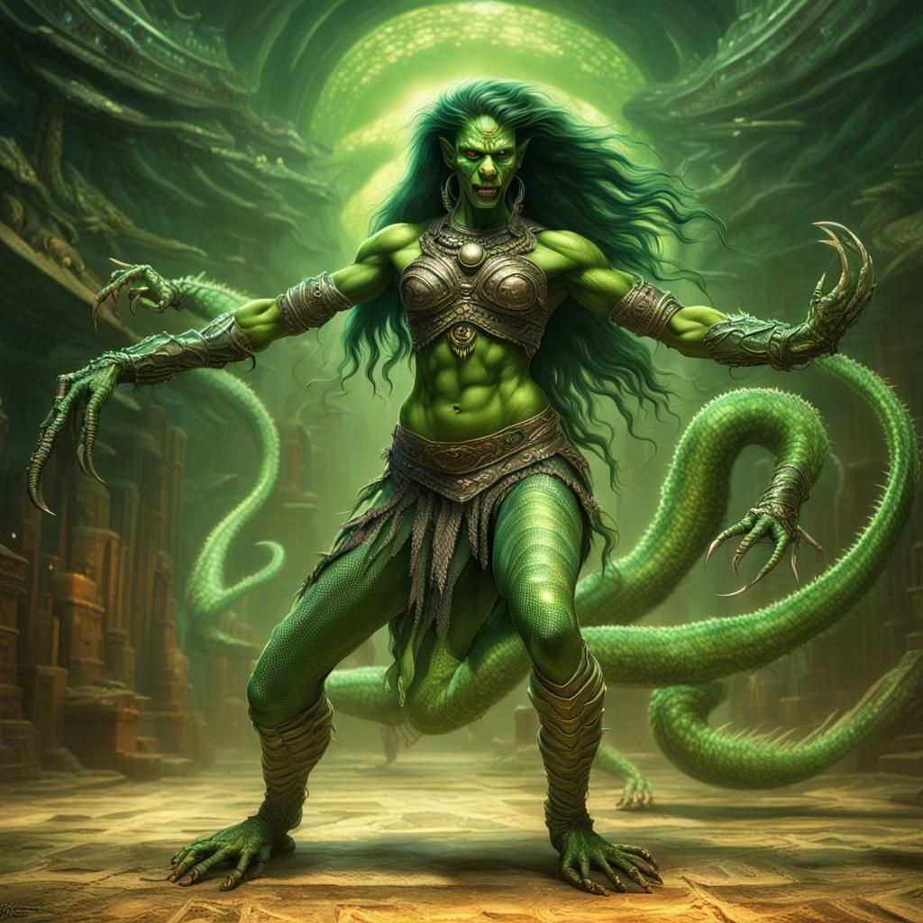 Sinister Lizard Creature Dances in Futuristic Bar