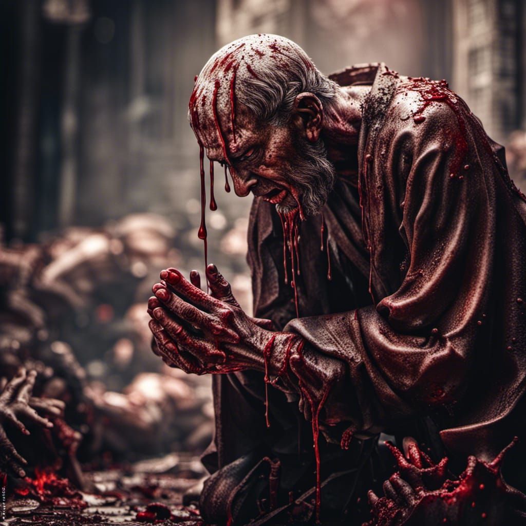 Hyperrealistic Sinner's Prayer in Hell: Moody and Cinematic