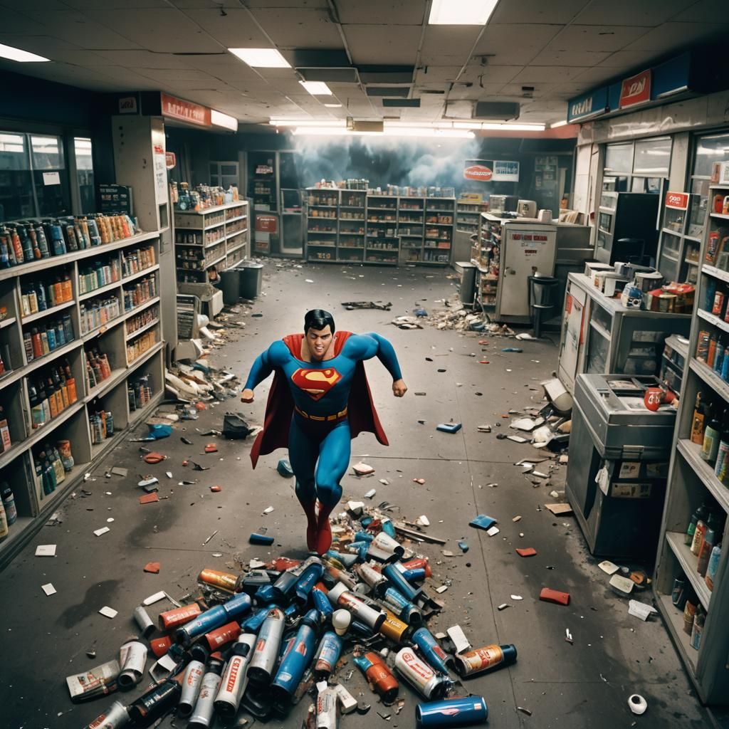 Superman Destroys Gas Station: CCTV Footage
