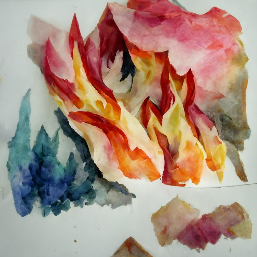 Vibrant Watercolor Blazes Abstract Painting