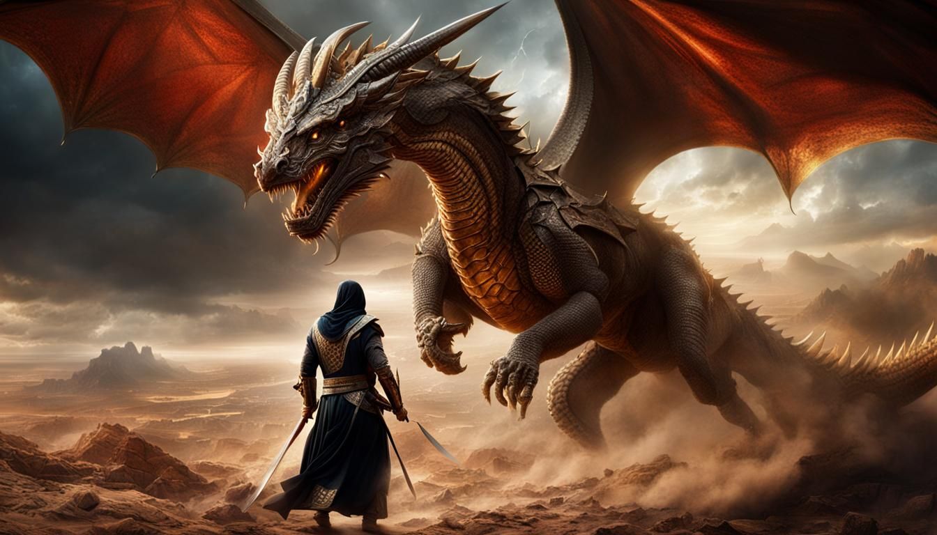 Arabian Warrior vs Dragon