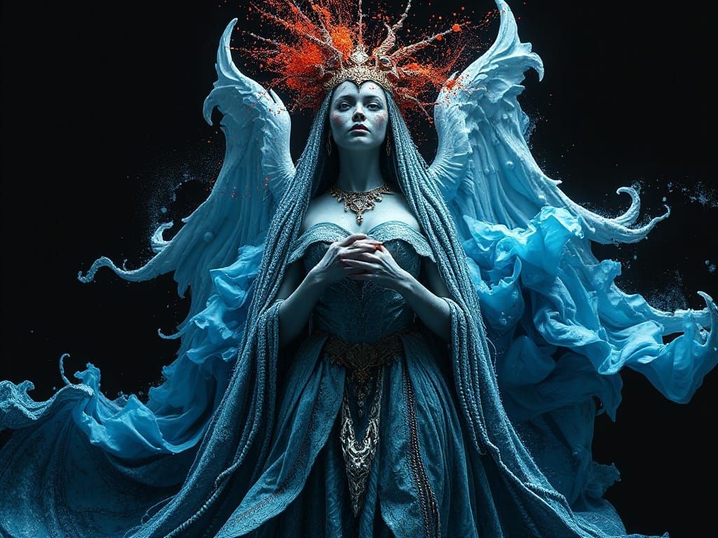 Cerulean, the Ocean Oracle: Impressionist Oil Painting