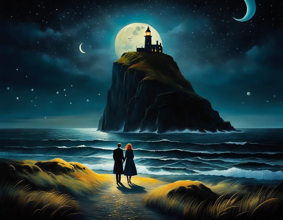Magical Date Night by the Dark Ocean